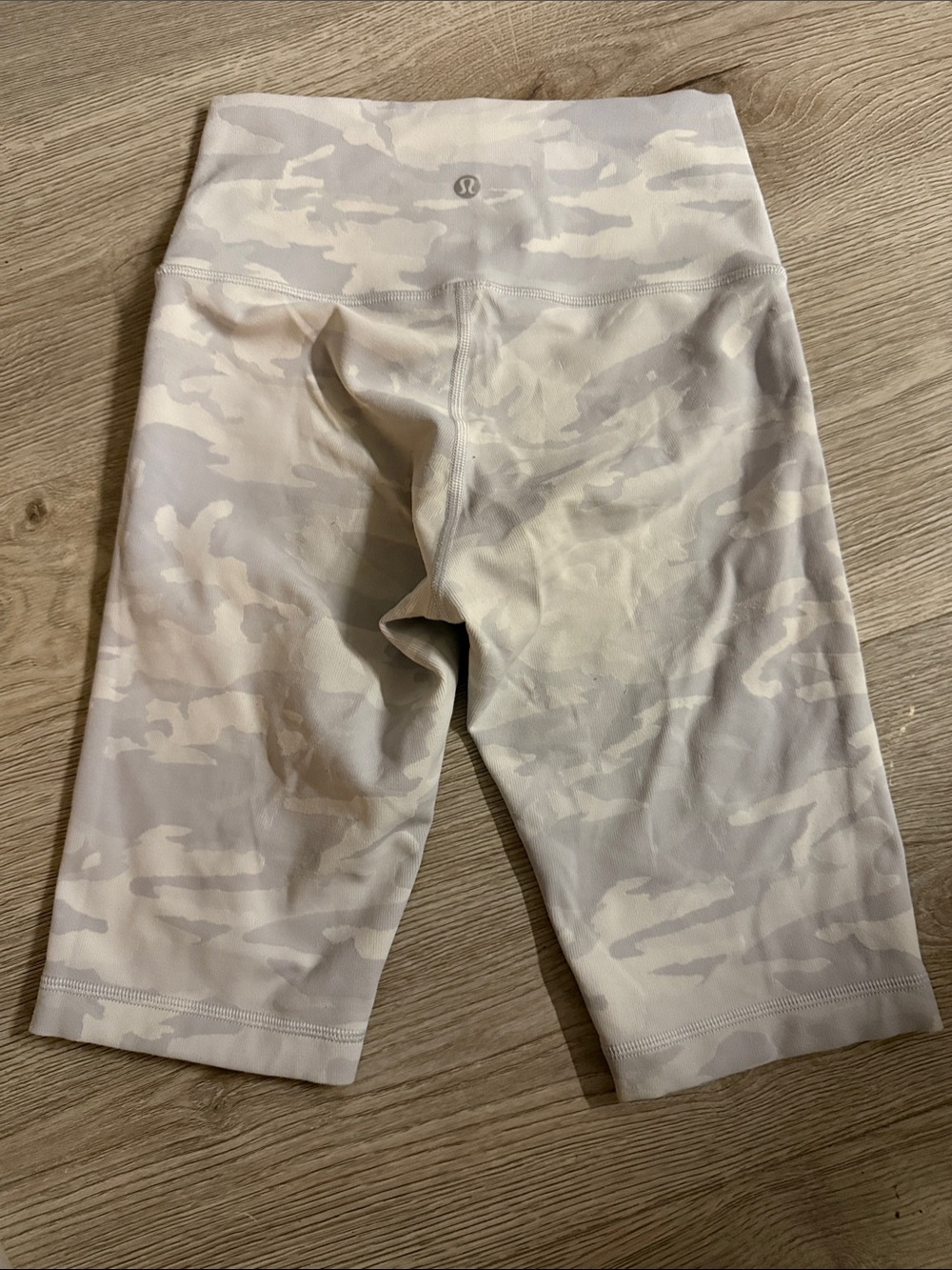 lululemon athletica Cream Camo bike shorts